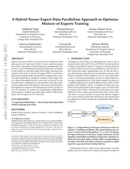 A Hybrid Tensor-Expert-Data Parallelism Approach to Optimize
  Mixture-of-Experts Training