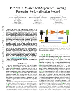 PRSNet: A Masked Self-Supervised Learning Pedestrian Re-Identification
  Method