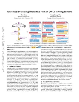 Parachute: Evaluating Interactive Human-LM Co-writing Systems