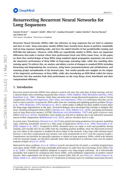 Resurrecting Recurrent Neural Networks for Long Sequences