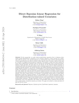 Direct Bayesian Regression for Distribution-valued Covariates