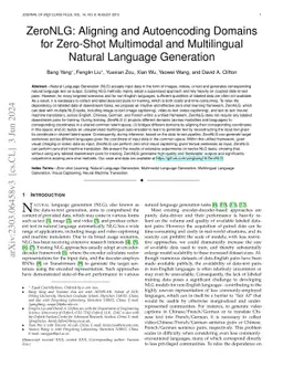 ZeroNLG: Aligning and Autoencoding Domains for Zero-Shot Multimodal and
  Multilingual Natural Language Generation