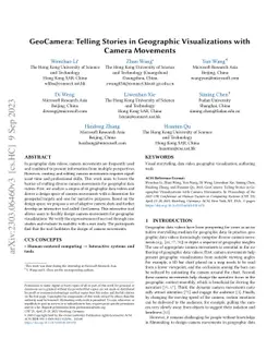 GeoCamera: Telling Stories in Geographic Visualizations with Camera
  Movements
