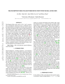 Transcription free filler word detection with Neural semi-CRFs