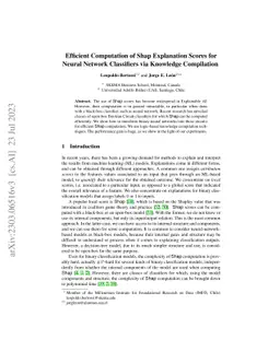 Efficient Computation of Shap Explanation Scores for Neural Network
  Classifiers via Knowledge Compilation