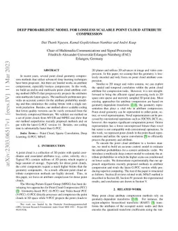 Deep probabilistic model for lossless scalable point cloud attribute
  compression