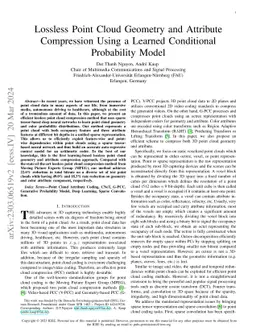 Lossless Point Cloud Geometry and Attribute Compression Using a Learned
  Conditional Probability Model