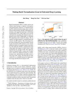 Making Batch Normalization Great in Federated Deep Learning