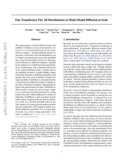 One Transformer Fits All Distributions in Multi-Modal Diffusion at Scale