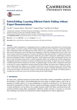 FabricFolding: Learning Efficient Fabric Folding without Expert
  Demonstrations