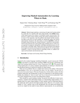 Improving Masked Autoencoders by Learning Where to Mask