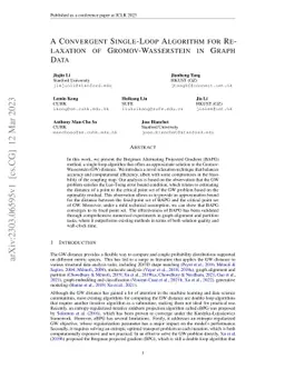 A Convergent Single-Loop Algorithm for Relaxation of Gromov-Wasserstein
  in Graph Data