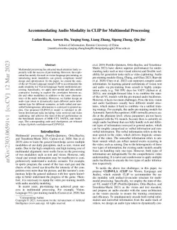 Accommodating Audio Modality in CLIP for Multimodal Processing
