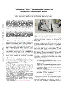 Collaborative Trolley Transportation System with Autonomous Nonholonomic
  Robots
