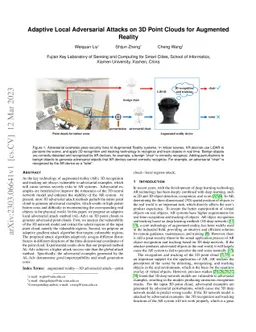 Adaptive Local Adversarial Attacks on 3D Point Clouds for Augmented
  Reality