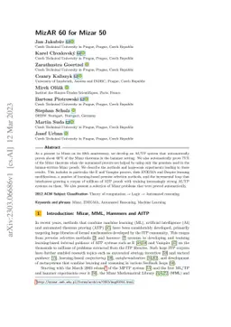 MizAR 60 for Mizar 50