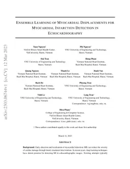Ensemble Learning of Myocardial Displacements for Myocardial Infarction
  Detection in Echocardiography