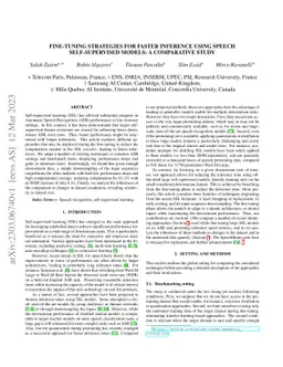 Fine-tuning Strategies for Faster Inference using Speech Self-Supervised
  Models: A Comparative Study