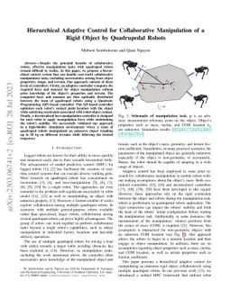 Hierarchical Adaptive Control for Collaborative Manipulation of a Rigid
  Object by Quadrupedal Robots