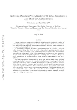 Protecting Quantum Procrastinators with Signature Lifting: A Case Study
  in Cryptocurrencies