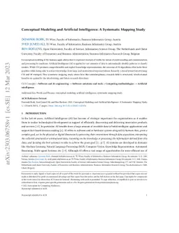 Conceptual Modeling and Artificial Intelligence: A Systematic Mapping
  Study