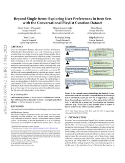 Beyond Single Items: Exploring User Preferences in Item Sets with the
  Conversational Playlist Curation Dataset