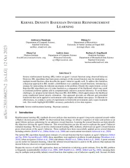 Kernel Density Bayesian Inverse Reinforcement Learning