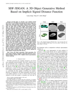 SDF-3DGAN: A 3D Object Generative Method Based on Implicit Signed
  Distance Function