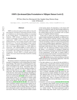 ODIN: On-demand Data Formulation to Mitigate Dataset Lock-in
