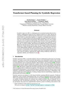 Transformer-based Planning for Symbolic Regression