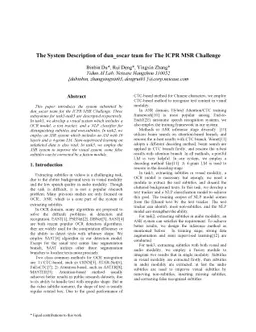 The System Description of dun_oscar team for The ICPR MSR Challenge