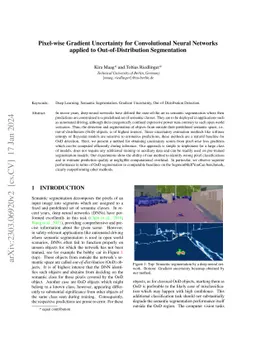Pixel-wise Gradient Uncertainty for Convolutional Neural Networks
  applied to Out-of-Distribution Segmentation