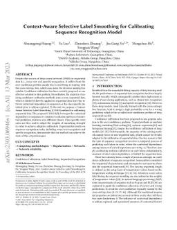 Context-Aware Selective Label Smoothing for Calibrating Sequence
  Recognition Model