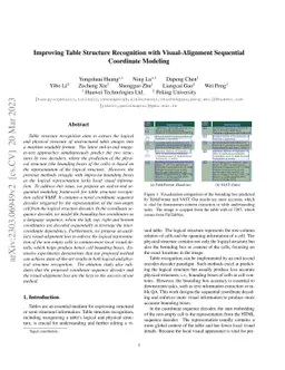 Improving Table Structure Recognition with Visual-Alignment Sequential
  Coordinate Modeling