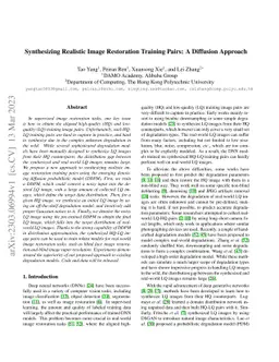 Synthesizing Realistic Image Restoration Training Pairs: A Diffusion
  Approach