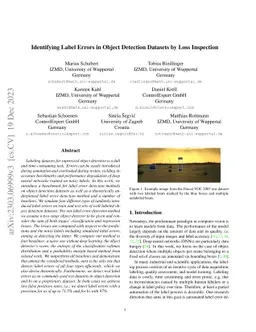 Identifying Label Errors in Object Detection Datasets by Loss Inspection