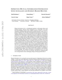 Improving Mutual Information Estimation with Annealed and Energy-Based
  Bounds