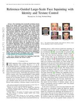 Reference-Guided Large-Scale Face Inpainting with Identity and Texture
  Control