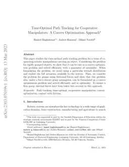 Time-Optimal Path Tracking for Cooperative Manipulators: A Convex
  Optimization Approach