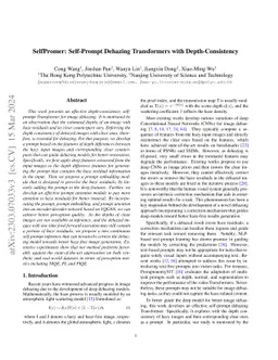 SelfPromer: Self-Prompt Dehazing Transformers with Depth-Consistency