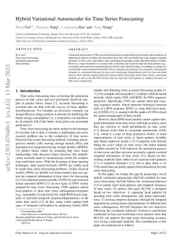 Hybrid Variational Autoencoder for Time Series Forecasting