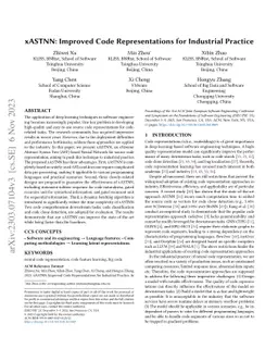 xASTNN: Improved Code Representations for Industrial Practice