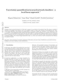 Uncertainty quantification in neural network classifiers -- a local
  linear approach