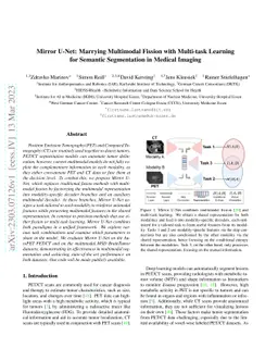 Mirror U-Net: Marrying Multimodal Fission with Multi-task Learning for
  Semantic Segmentation in Medical Imaging