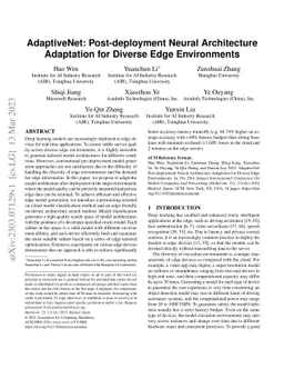 AdaptiveNet: Post-deployment Neural Architecture Adaptation for Diverse
  Edge Environments