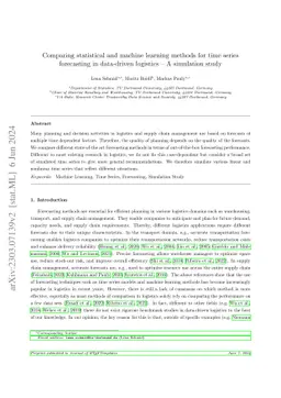 Comparing statistical and machine learning methods for time series
  forecasting in data-driven logistics -- A simulation study