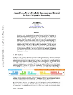 NeuroQL: A Neuro-Symbolic Language and Dataset for Inter-Subjective
  Reasoning