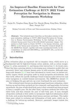 An Improved Baseline Framework for Pose Estimation Challenge at ECCV
  2022 Visual Perception for Navigation in Human Environments Workshop
