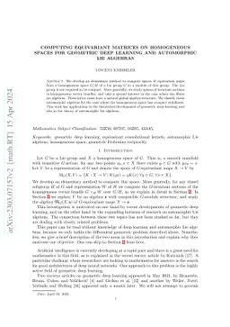 Computing equivariant matrices on homogeneous spaces for Geometric Deep
  Learning and Automorphic Lie Algebras