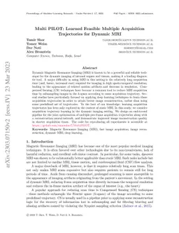 Multi PILOT: Learned Feasible Multiple Acquisition Trajectories for
  Dynamic MRI